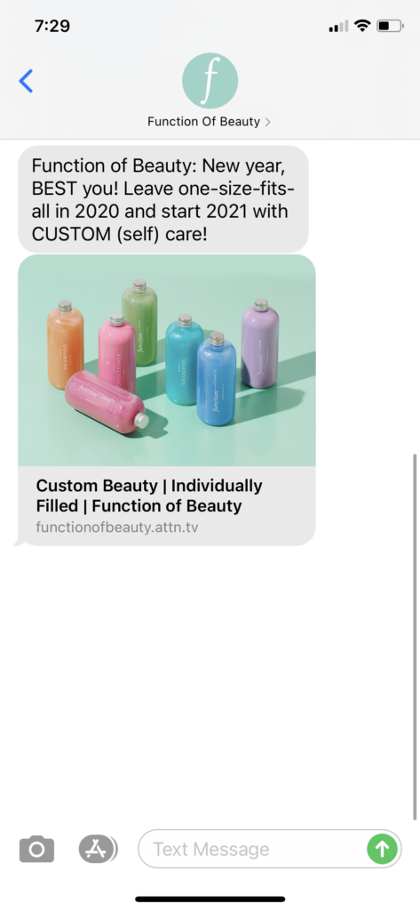Function of Beauty Text Message Marketing Example - 01.01.2021