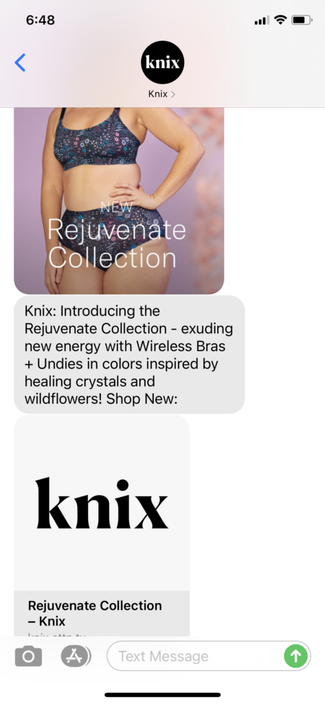 Knix Text Message Marketing Example - 01.19.2021
