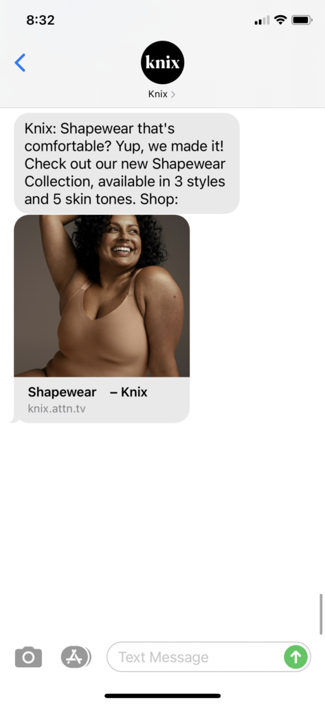 Knix Text Message Marketing Example - 01.28.2021