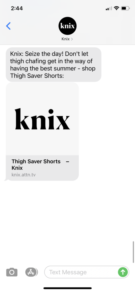 Knix Text Message Marketing Example - 08.13.2020