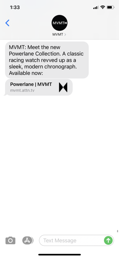 MVMT Text Message Marketing Example - 01.14.2021