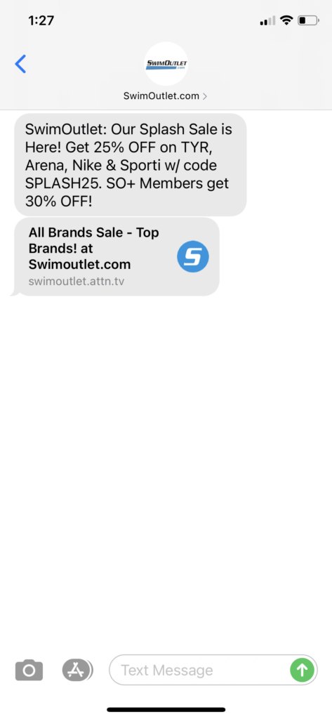 SwimOutlet.com Text Message Marketing Example - 01.25.2021