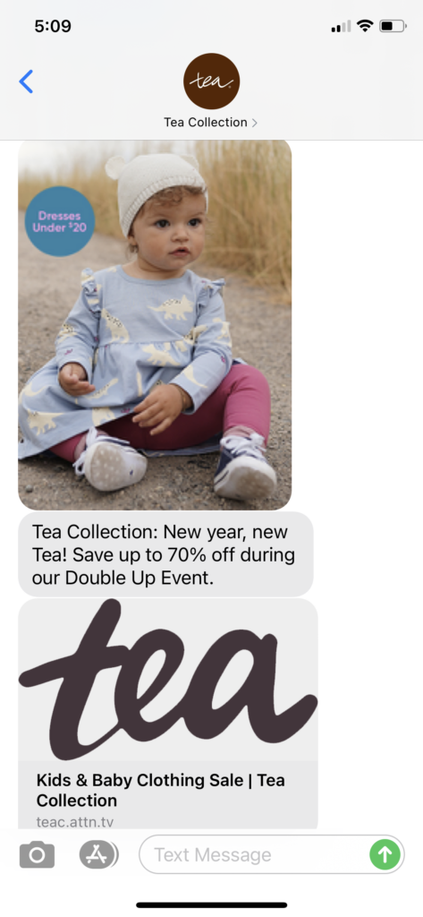 Tea Collection Text Message Marketing Example - 01.08.2021