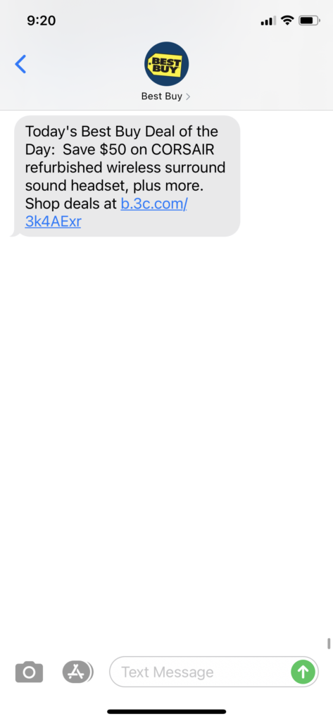 Best Buy Text Message Marketing Example - 02.14.2021