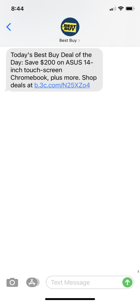 Best Buy Text Message Marketing Example - 02.15.2021