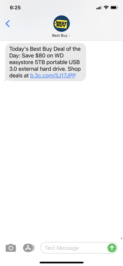 Best Buy Text Message Marketing Example - 02.16.2021