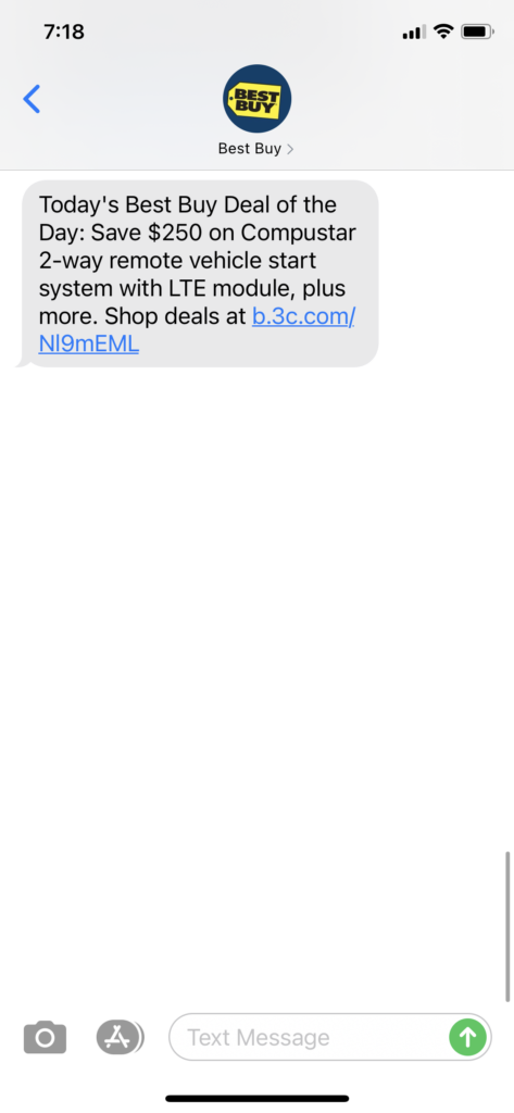 Best Buy Text Message Marketing Example - 02.20.2021