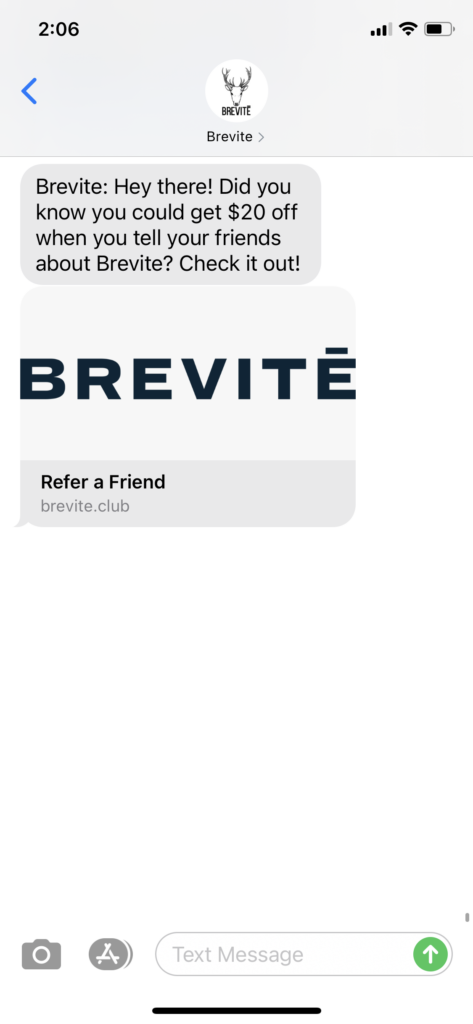 Brevite Text Message Marketing Example - 02.05.2021