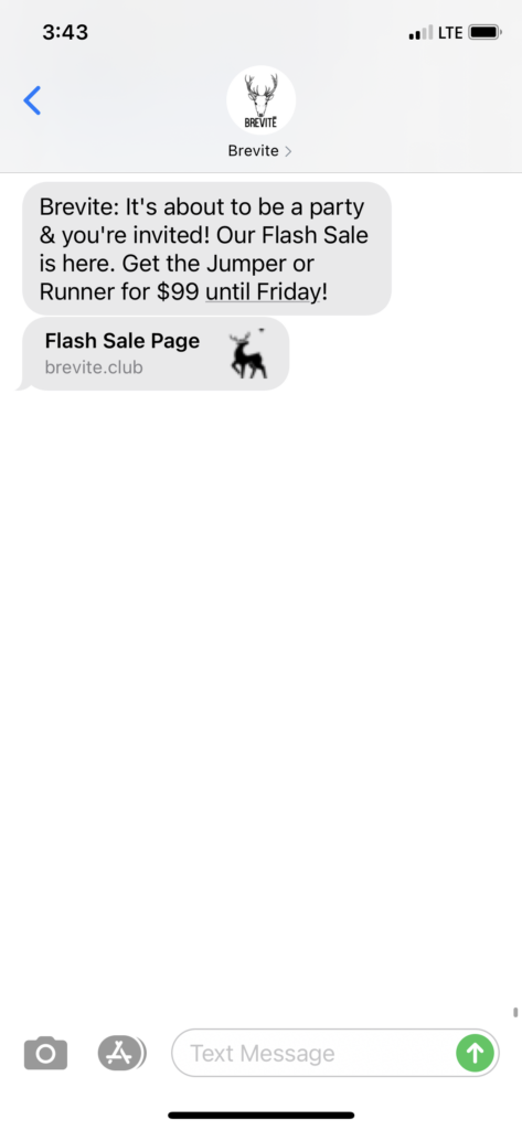 Brevite Text Message Marketing Example - 02.24.2021