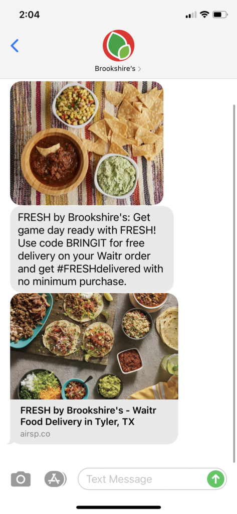 Brookshire's Text Message Marketing Example - 02.05.2021