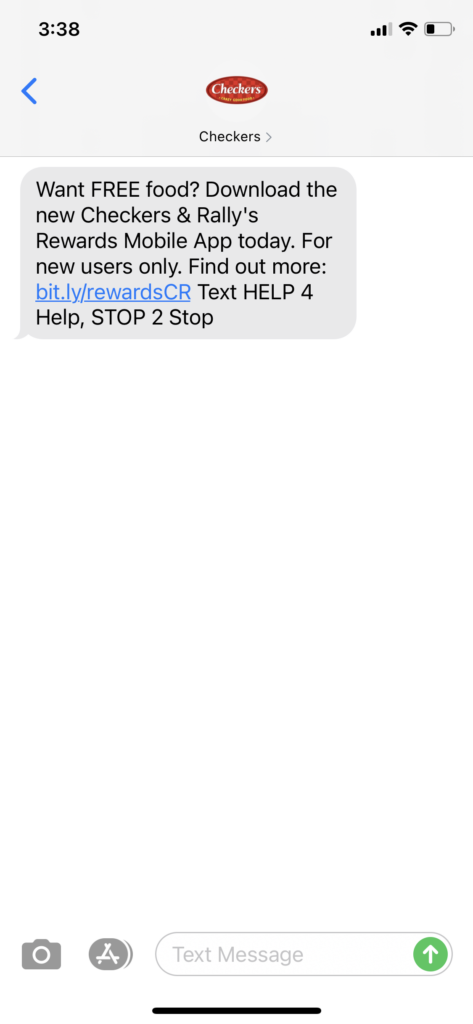 Checkers Text Message Marketing Example - 02.10.2021
