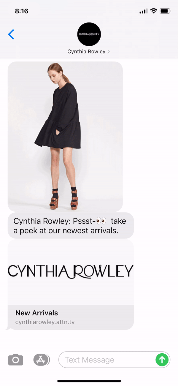 Cynthia Rowley Text Message Marketing Example - 10.14.2020