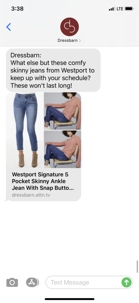 Dressbarn Text Message Marketing Example - 02.24.2021