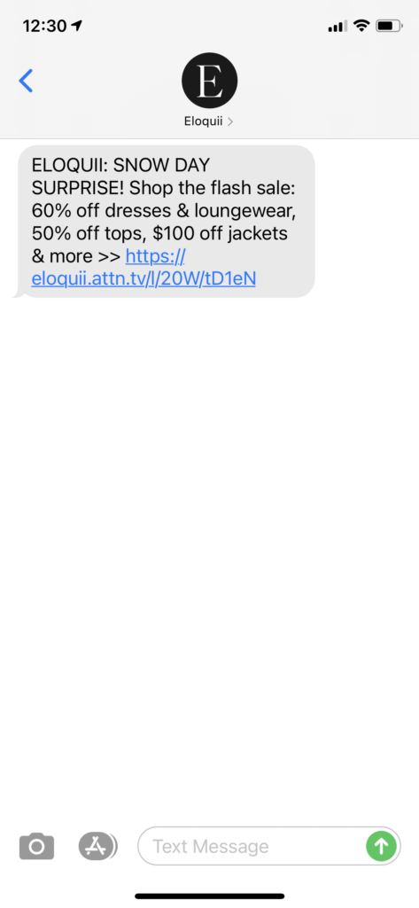 Eloquii Text Message Marketing Example - 02.01.2021
