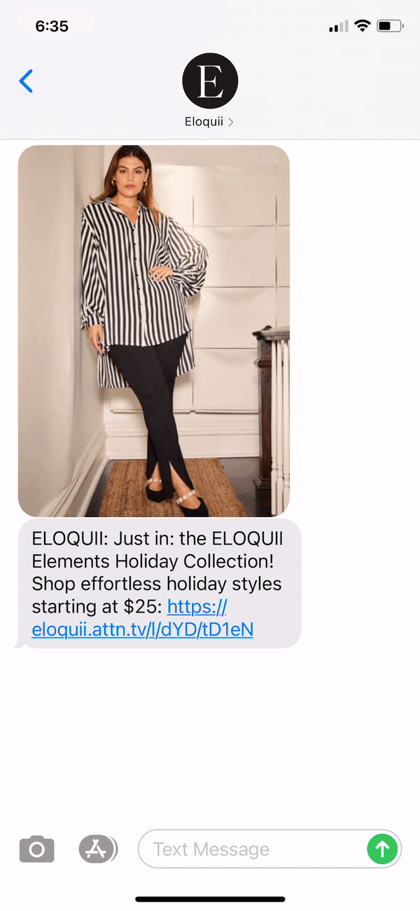 Eloquii Text Message Marketing Example - 11.02.2020