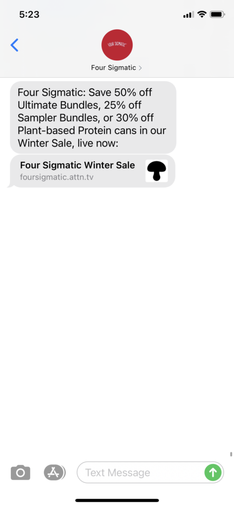 Four Sigmatic Text Message Marketing Example - 02.18.2021