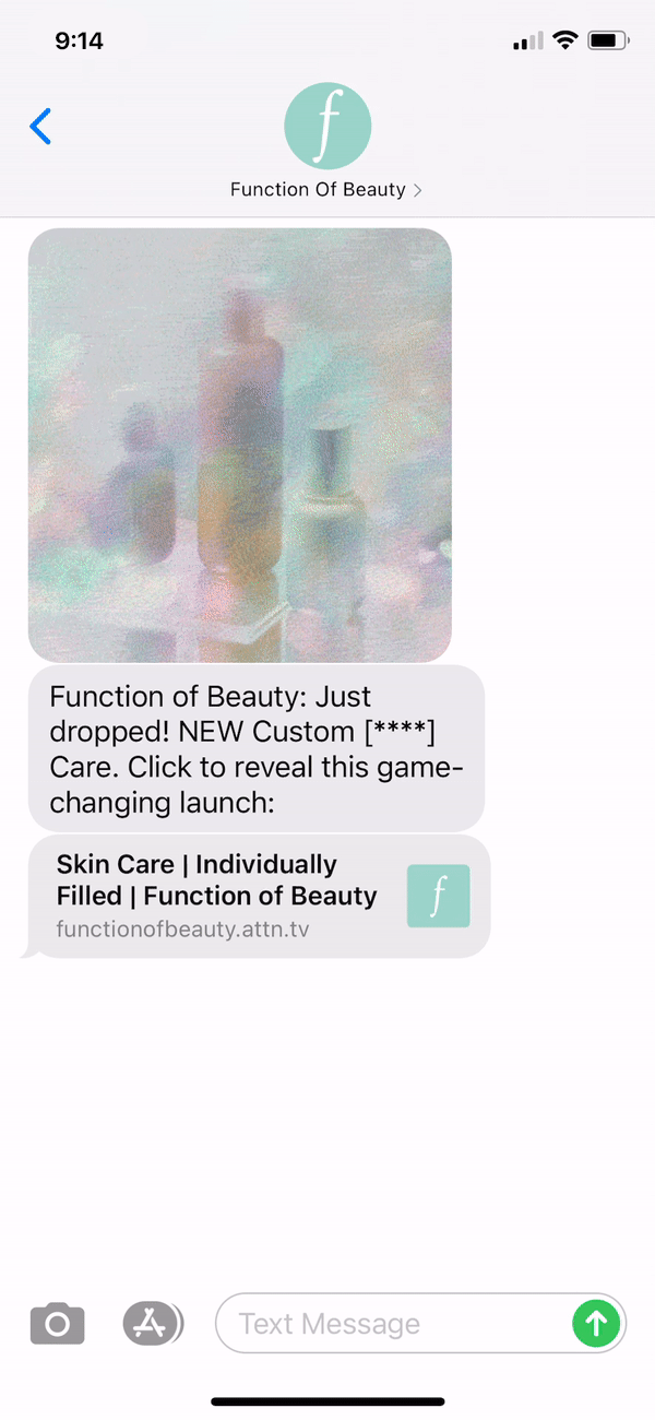 Function Of Beauty Text Message Marketing Example - 10.27.2020