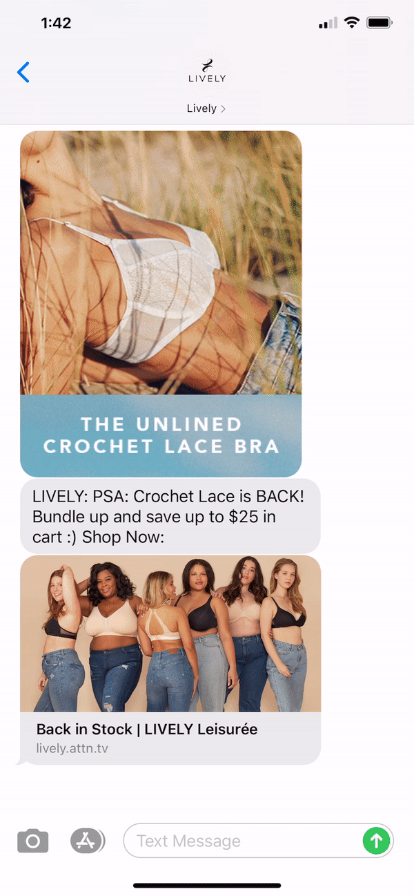 Lively Text Message Marketing Example - 10.19.2020