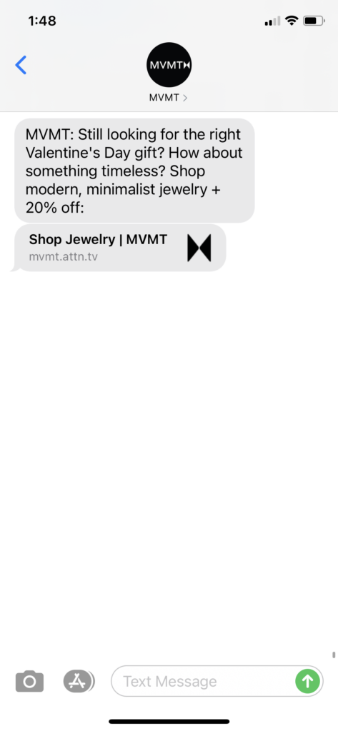 MVMT Text Message Marketing Example - 02.06.2021