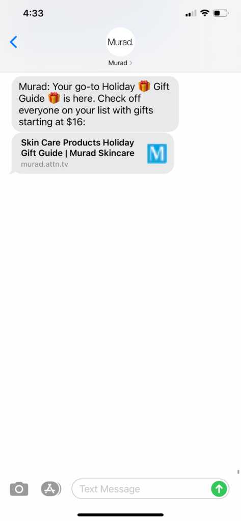 Murad Text Message Marketing Example - 10.06.2020