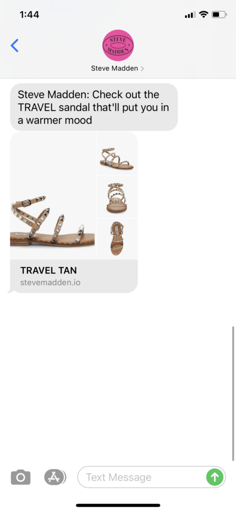 Steve Madden Text Message Marketing Example - 01.31.2021
