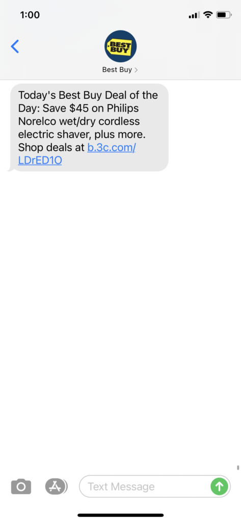 Best Buy Text Message Marketing Example - 03.07.2021