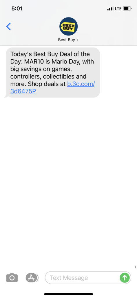 Best Buy Text Message Marketing Example - 03.10.2021