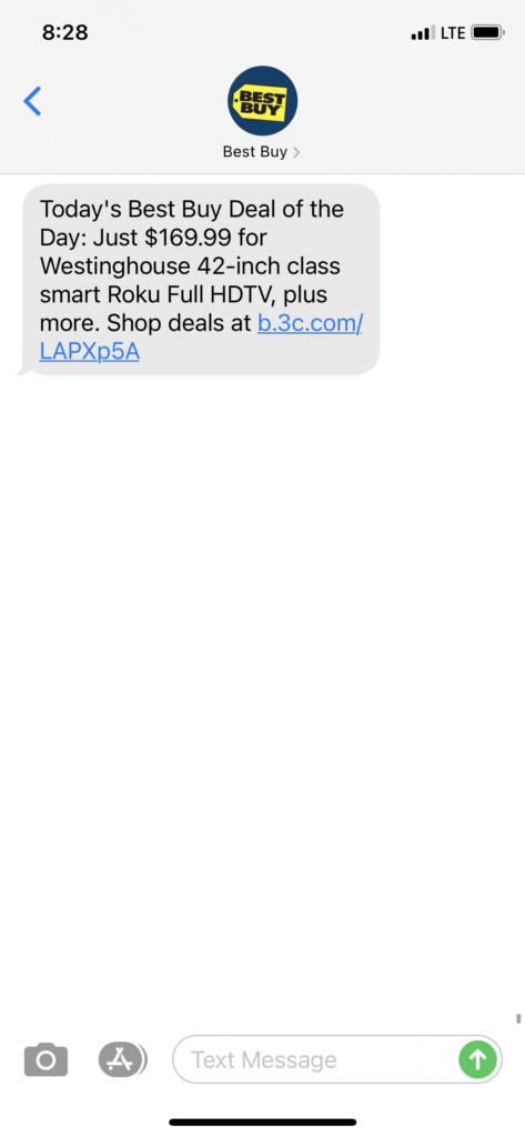 Best Buy Text Message Marketing Example - 03.13.2021