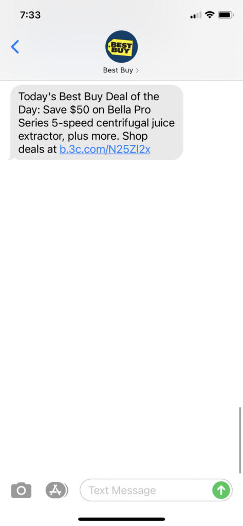 Best Buy Text Message Marketing Example - 03.16.2021