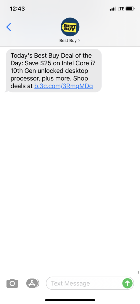 Best Buy Text Message Marketing Example - 03.24.2021
