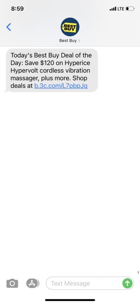 Best Buy Text Message Marketing Example - 03.28.2021