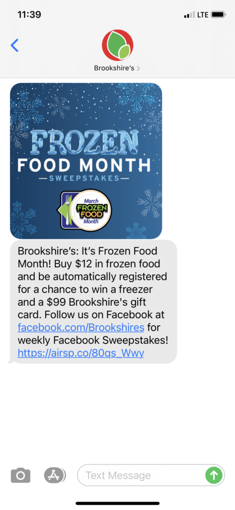 Brookshire's Text Message Marketing Example - 03.03.2021