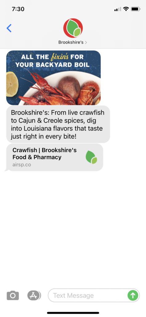 Brookshire's Text Message Marketing Example - 03.16.2021