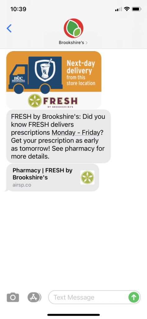 Brookshire's Text Message Marketing Example - 03.29.2021