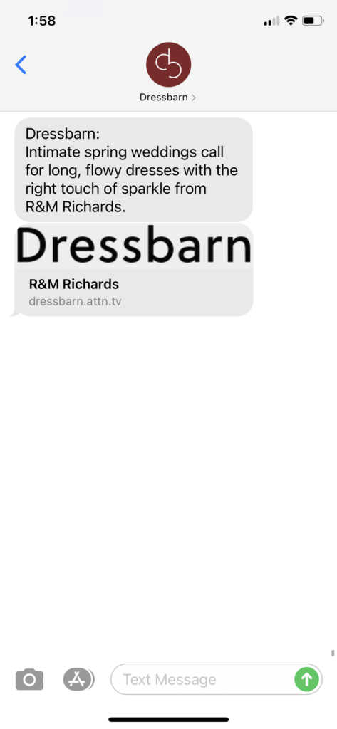 Dressbarn Text Message Marketing Example - 03.04.2021
