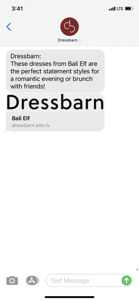 Dressbarn Text Message Marketing Example - 03.19.2021