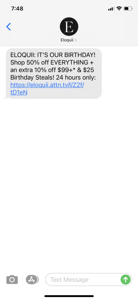 ELOQUII Text Message Marketing Example - 03.17.2021