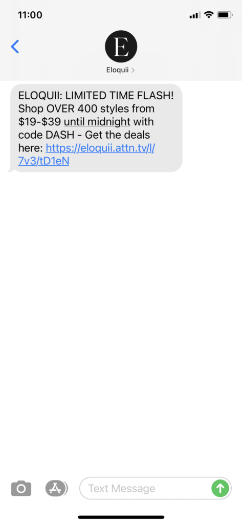 ELOQUII Text Message Marketing Example - 03.25.2021
