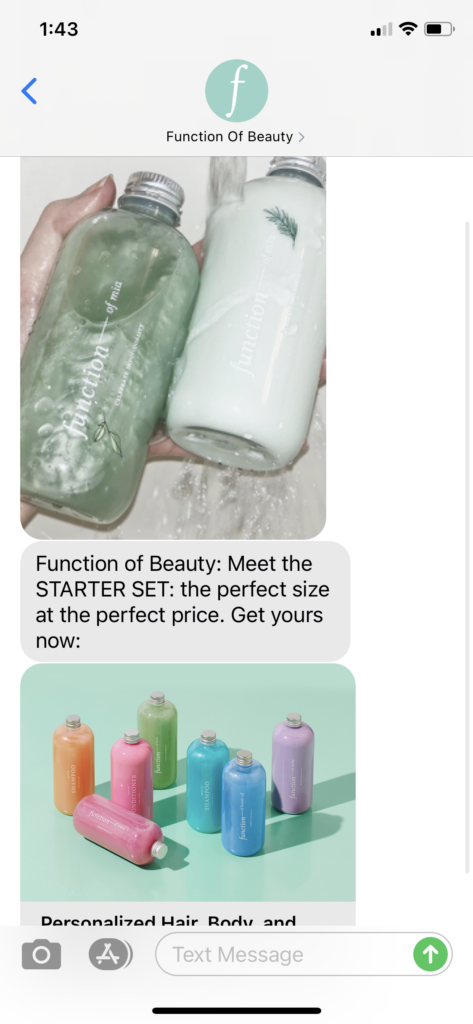 Function of Beauty Text Message Marketing Example - 03.05.2021