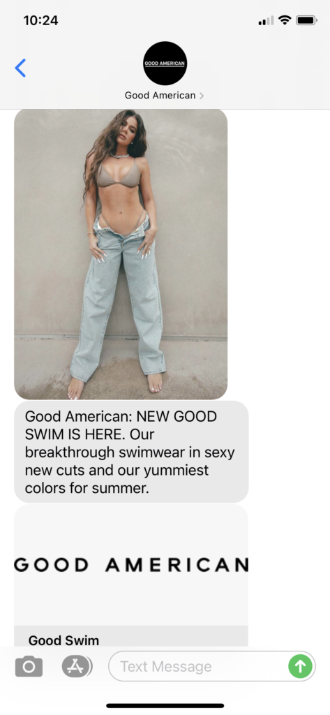 Good American Text Message Marketing Example - 03.18.2021
