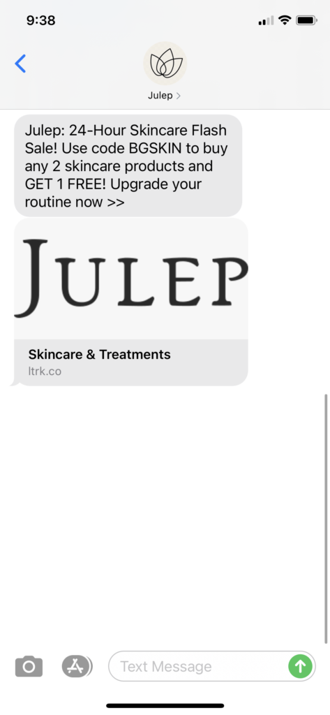 Julep Text Message Marketing Example - 03.11.2021