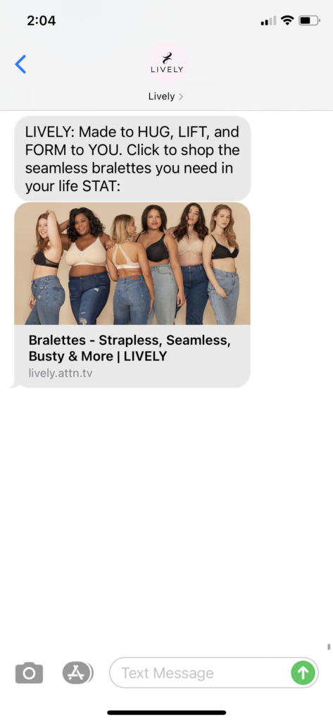 Lively Text Message Marketing Example - 03.04.2021