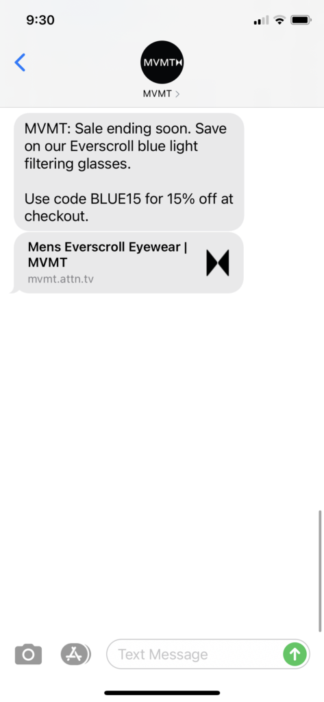 MVMT Text Message Marketing Example - 03.01.2021