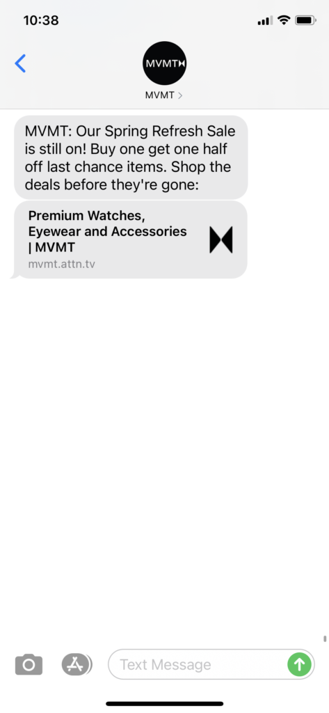 MVMT Text Message Marketing Example - 03.29.2021