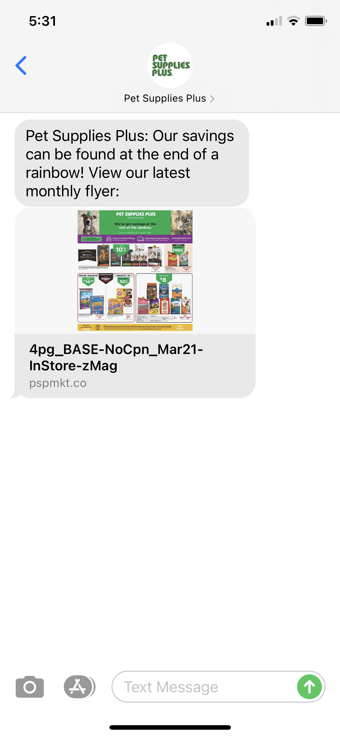 Pet Supplies Plus Text Marketing Examples SMS Archives