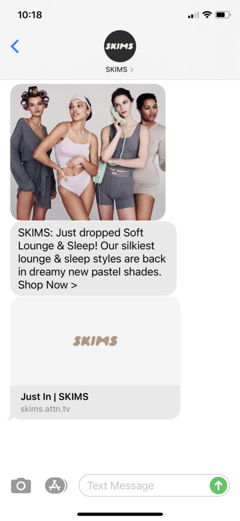 SKIMS Text Message Marketing Example - 03.17.2021