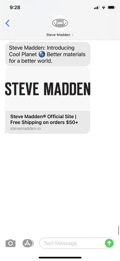 Steve Madden Text Message Marketing Example - 03.01.2021
