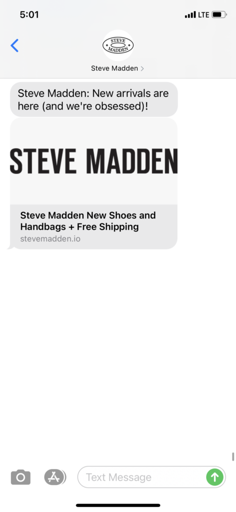Steve Madden Text Message Marketing Example - 03.10.2021