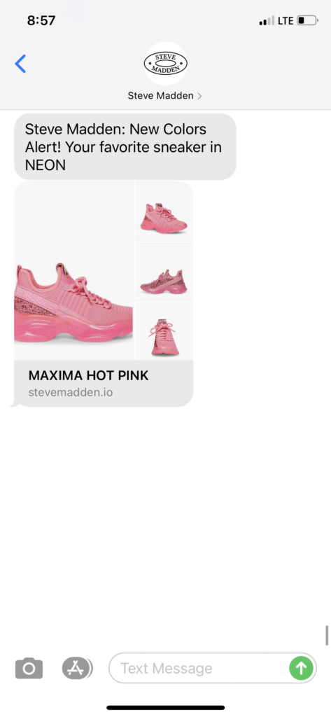 Steve Madden Text Message Marketing Example - 03.28.2021