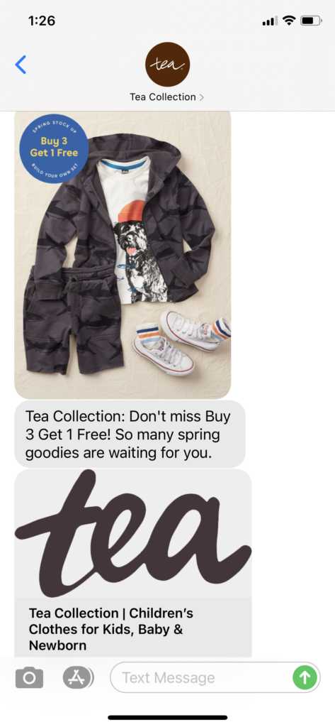 Tea Collection Text Message Marketing Example - 03.06.2021